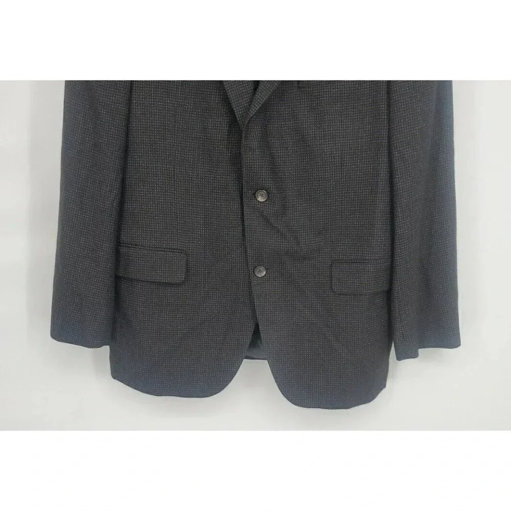 Daniel Cremieux Blazer Sport Coat Suit Jacket Loro Piana 43R Black Gray Dot